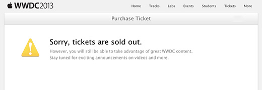 WWDC2013 完売