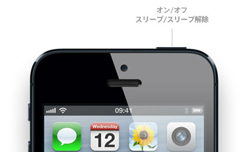 iPhone 5 スリープ／スリープ解除ボタン