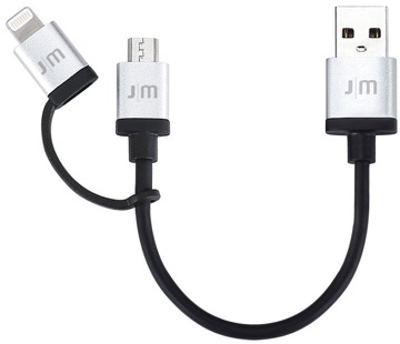 Just Mobile AluCable Duo mini Lightning & microUSBケーブル (0.1m)