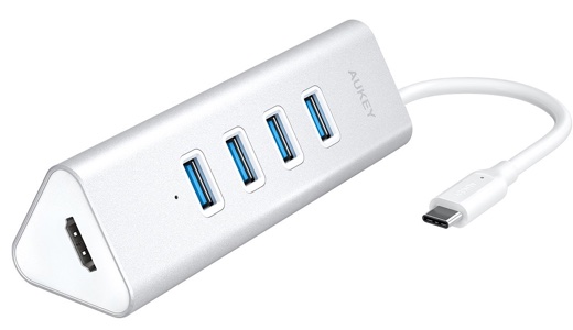 Aukey USB-C USB3.0 4ポート ハブ HDMIポート付き