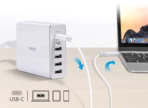 12インチMacBookも充電できる5ポートUSB充電器「Anker PowerPort+ 5 ホワイト」が、Amazonタイムセールで60%オフ