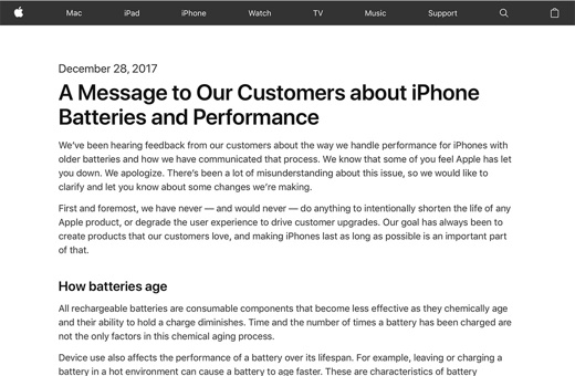 A Message to Our Customers about iPhone Batteries and Performance