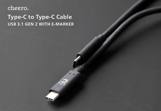 cheero Type-C to Type-C Cable USB 3.1 G2 with e-Marke