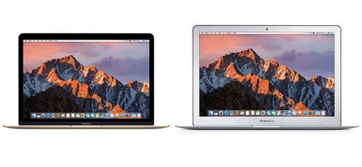 12インチMacBookと13インチMacBook Air（2017）