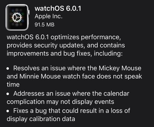 watchOS 6.0.1