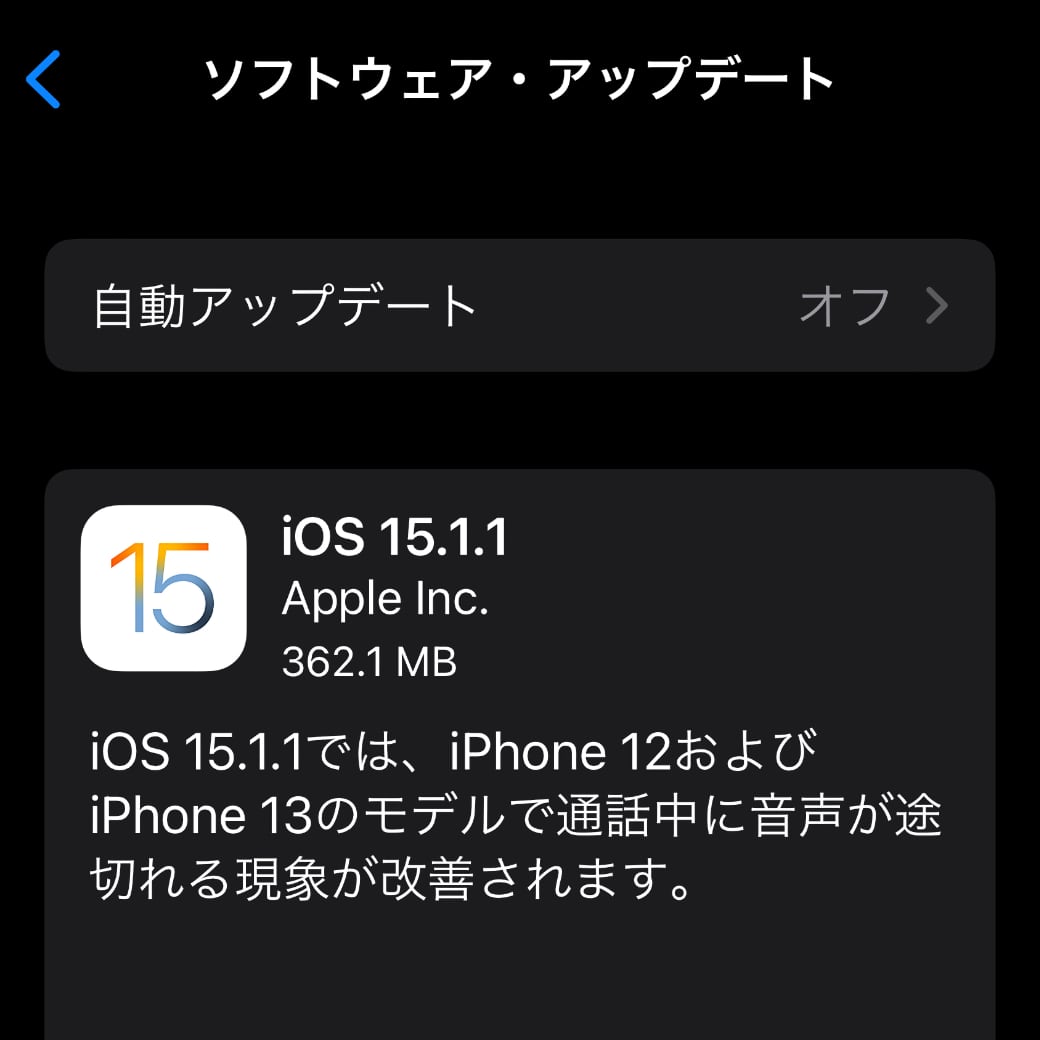 Apple、「iOS 15.1.1」をリリース ‒ iPhone 12 / 13の通話の問題を改善